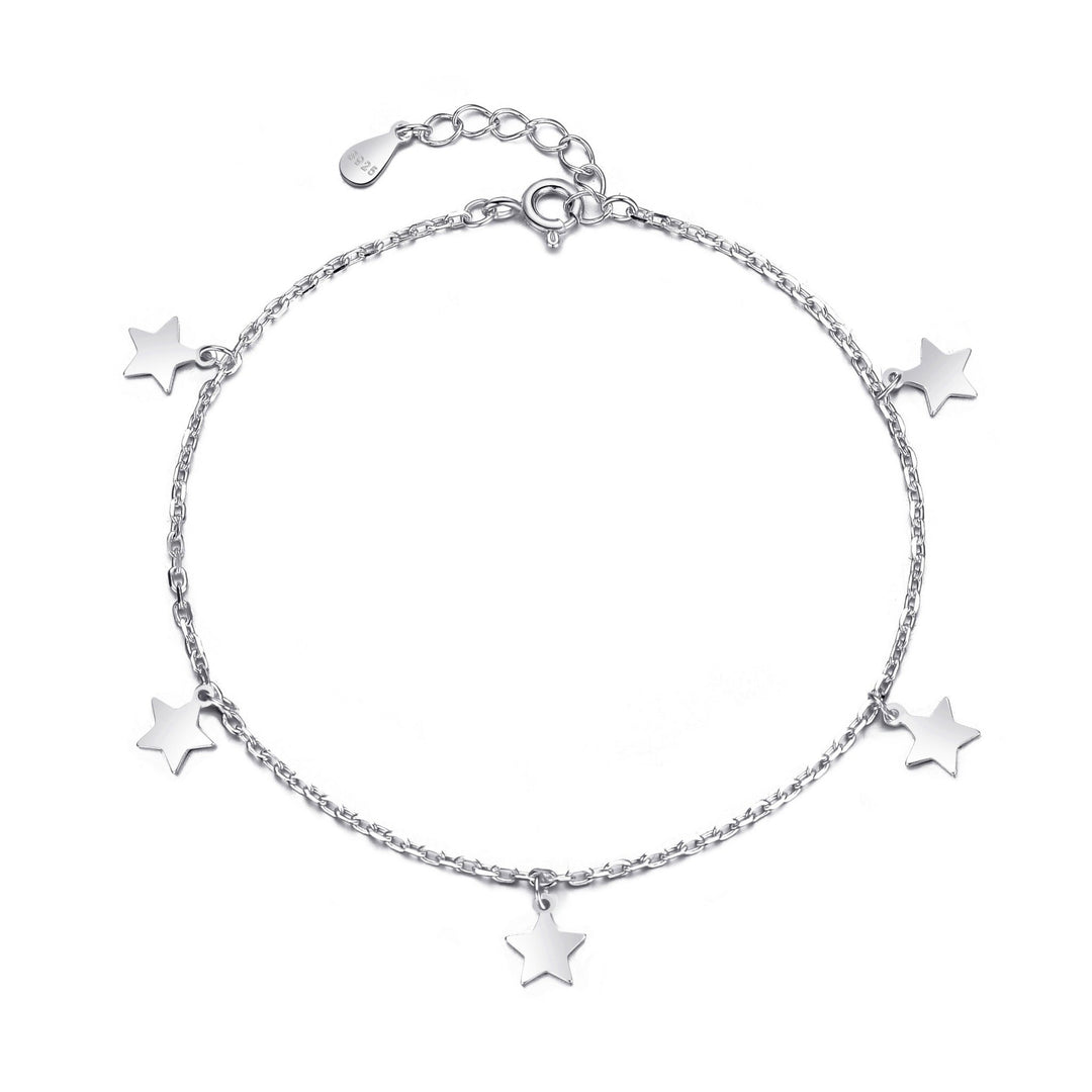Sterling Silver Star Charm Bracelet - Philip Jones Jewellery