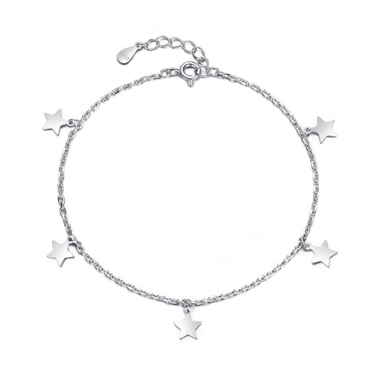 Sterling Silver Star Charm Bracelet - Philip Jones Jewellery