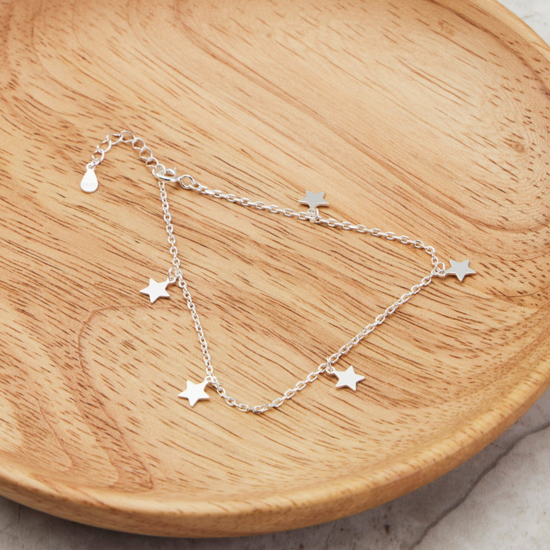 Sterling Silver Star Charm Bracelet - Philip Jones Jewellery