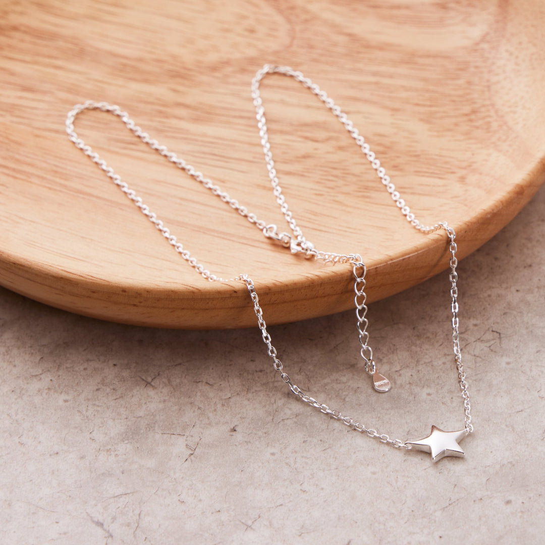 Sterling Silver Star Necklace - Philip Jones Jewellery