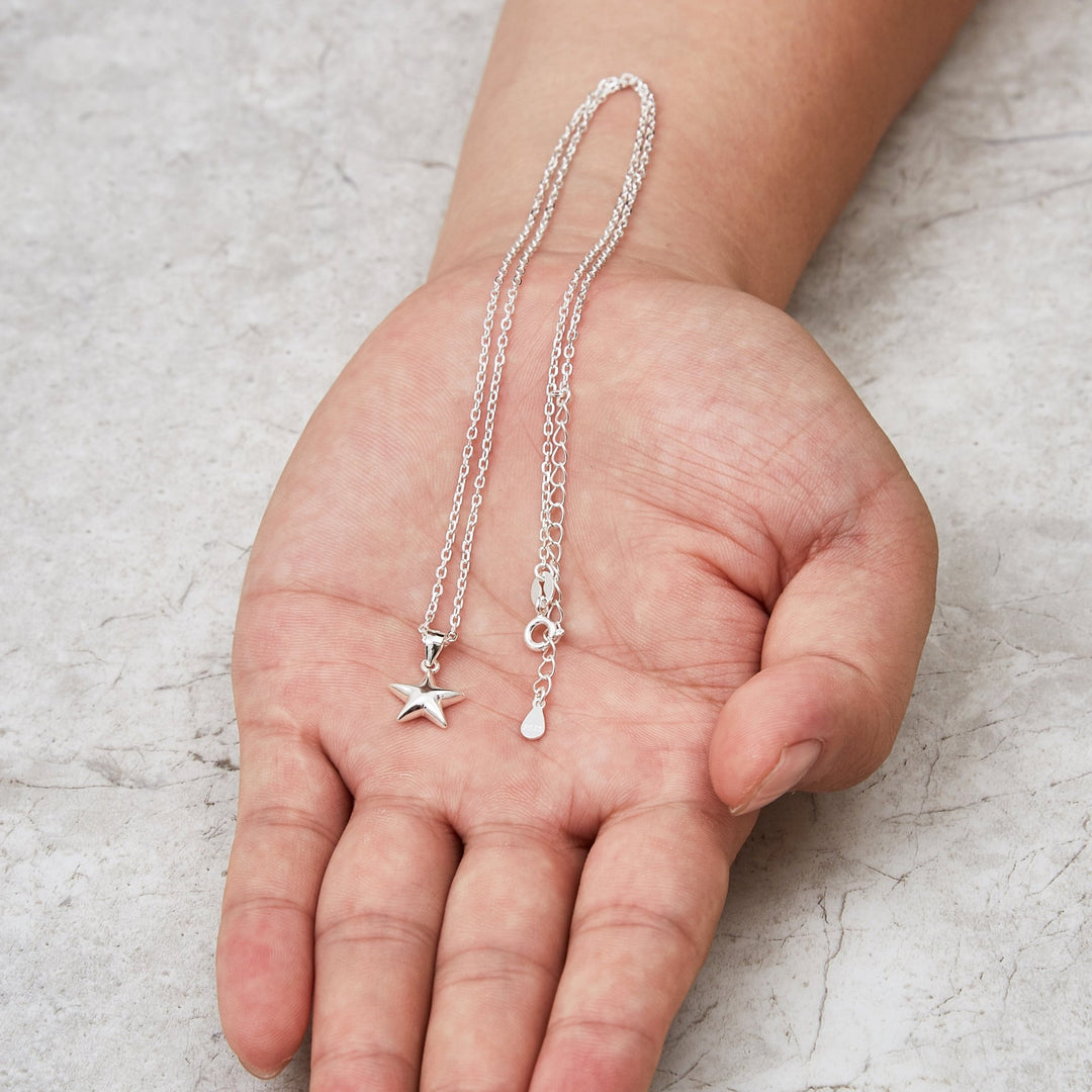 Sterling Silver Star Pendant Necklace - Philip Jones Jewellery