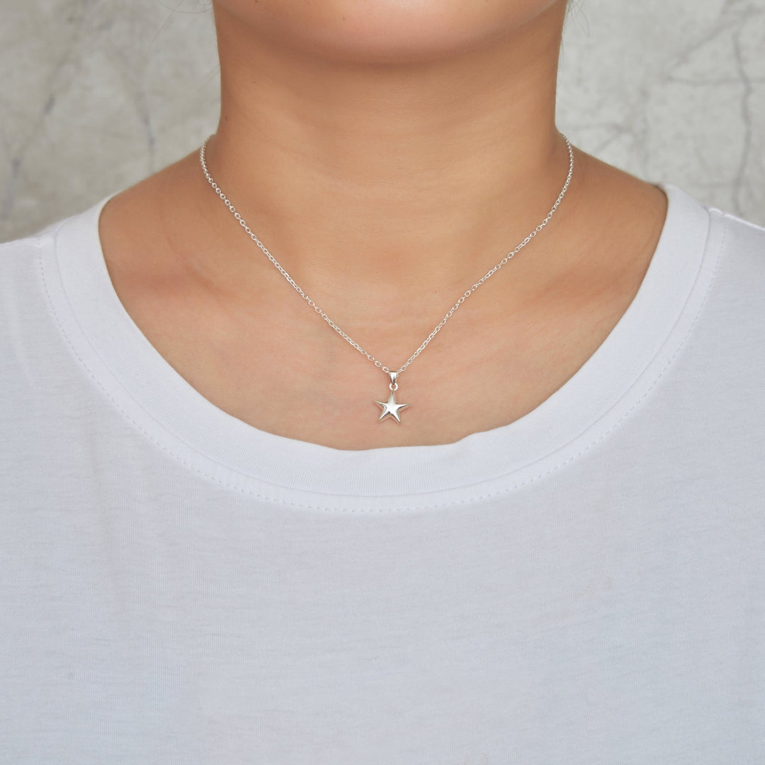 Sterling Silver Star Pendant Necklace - Philip Jones Jewellery