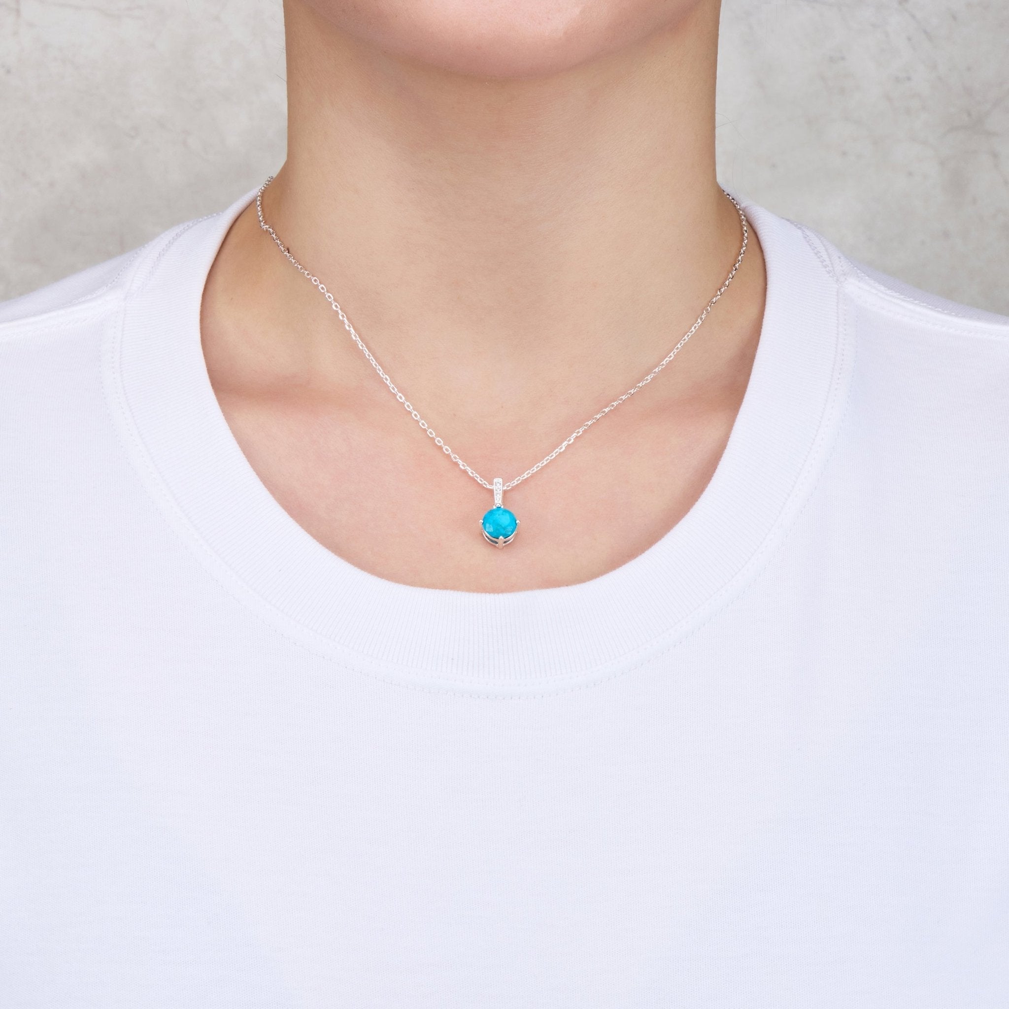 Sterling Silver Synthetic Turquoise Gemstone Set - Philip Jones Jewellery