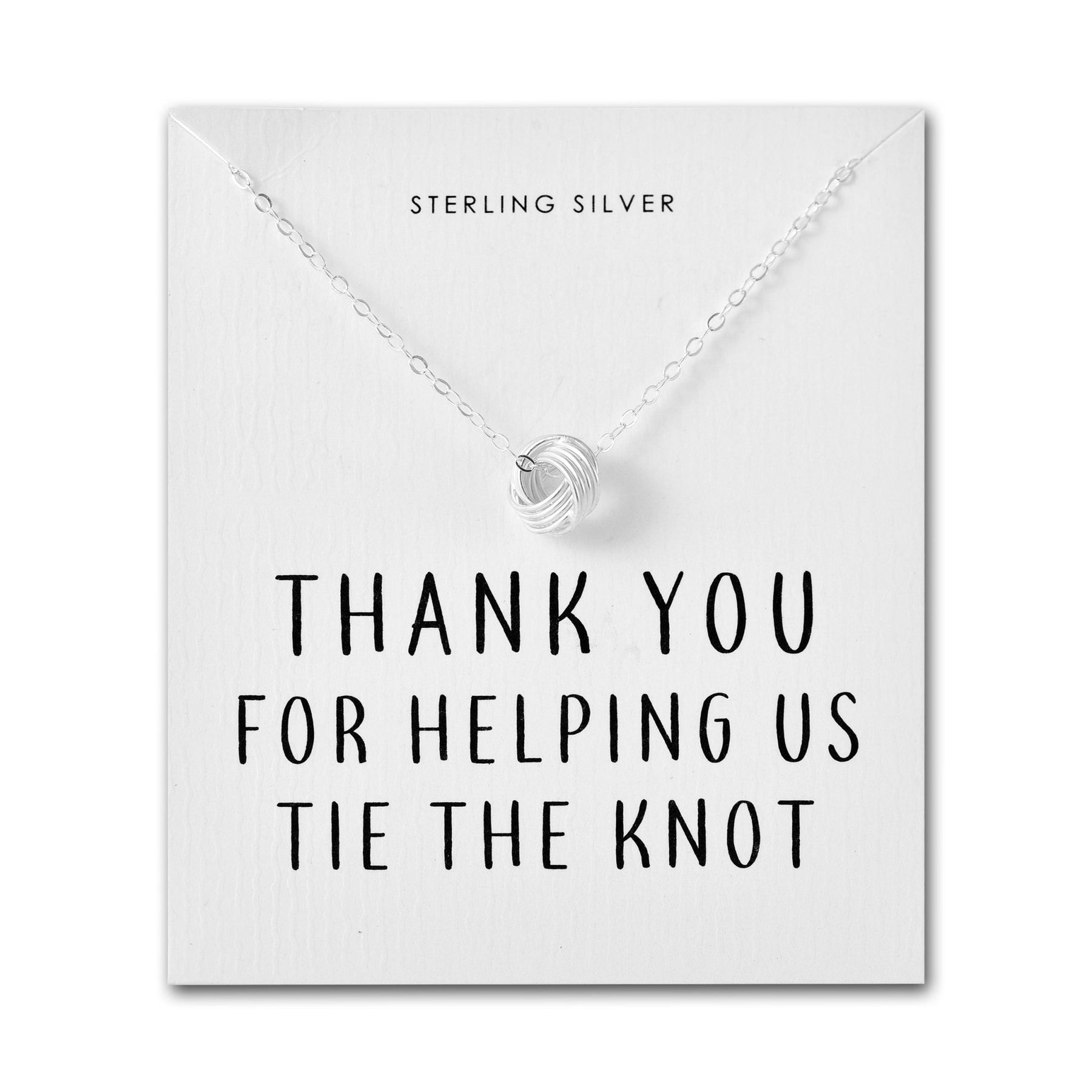 Philip Jones Wedding Jewellery For Women 6 sterling silver thank you for helping us tie the knot necklace 174278