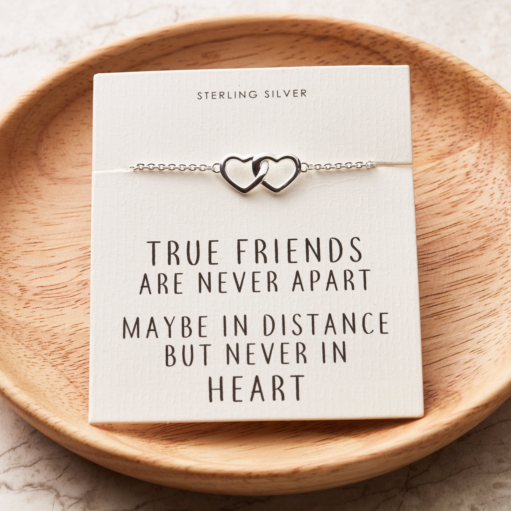 Sterling Silver True Friendship Heart Link Bracelet - Philip Jones Jewellery