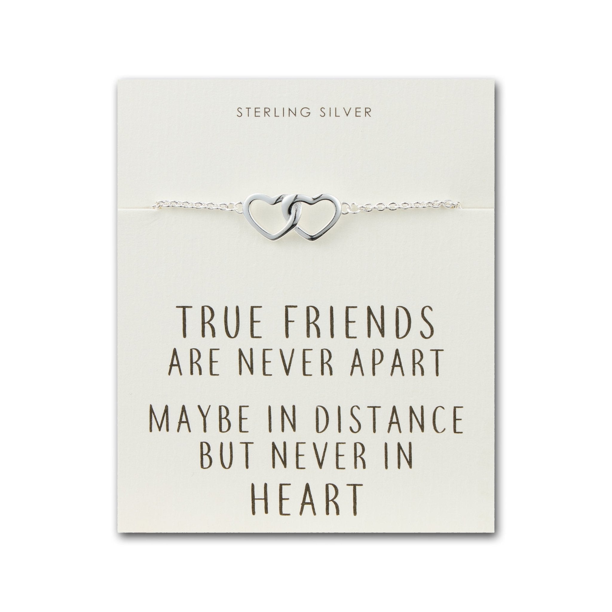 Sterling Silver True Friendship Heart Link Bracelet - Philip Jones Jewellery