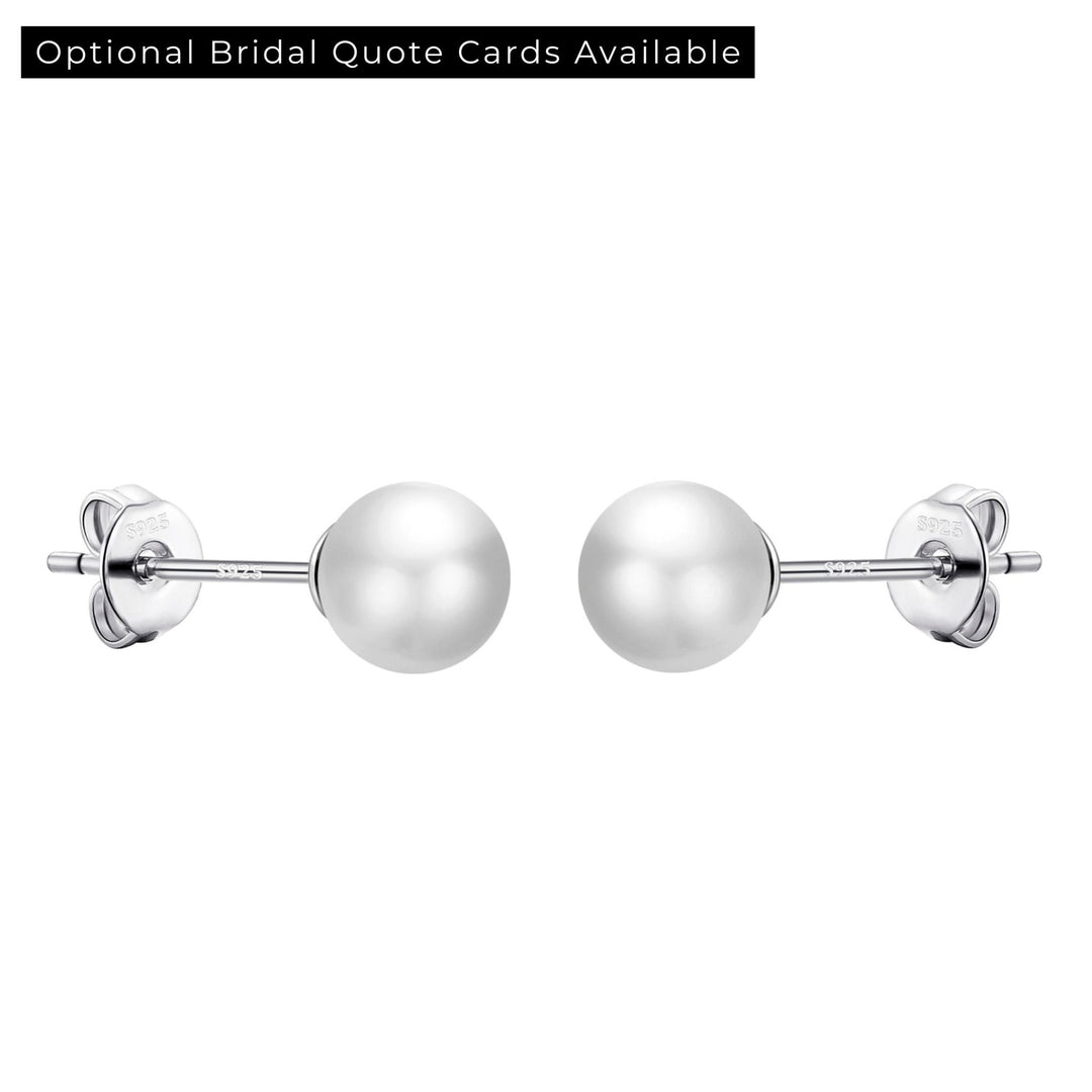 Sterling Silver White Shell Pearl Bridal Earrings - Philip Jones Jewellery