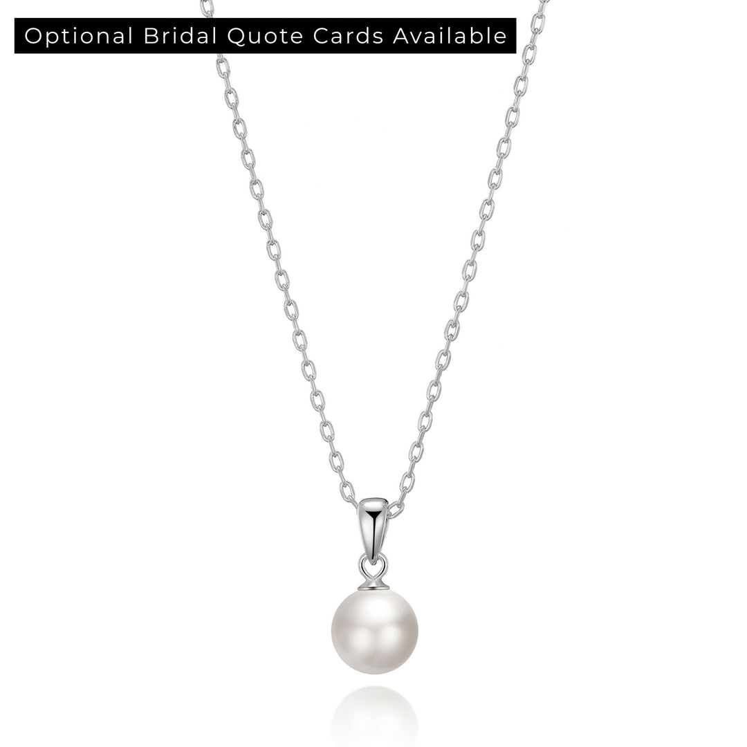 Sterling Silver White Shell Pearl Bridal Necklace - Philip Jones Jewellery