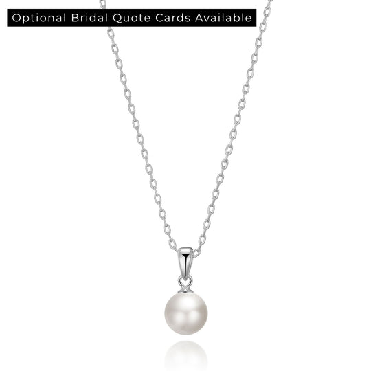 Sterling Silver White Shell Pearl Bridal Necklace - Philip Jones Jewellery