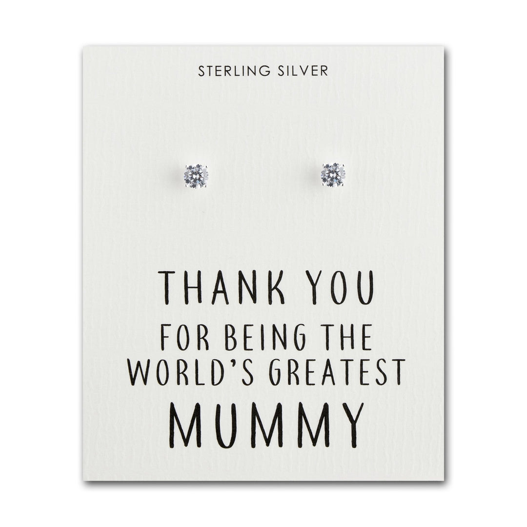 Sterling Silver World's Greatest Mummy Crystal Earrings - Philip Jones Jewellery