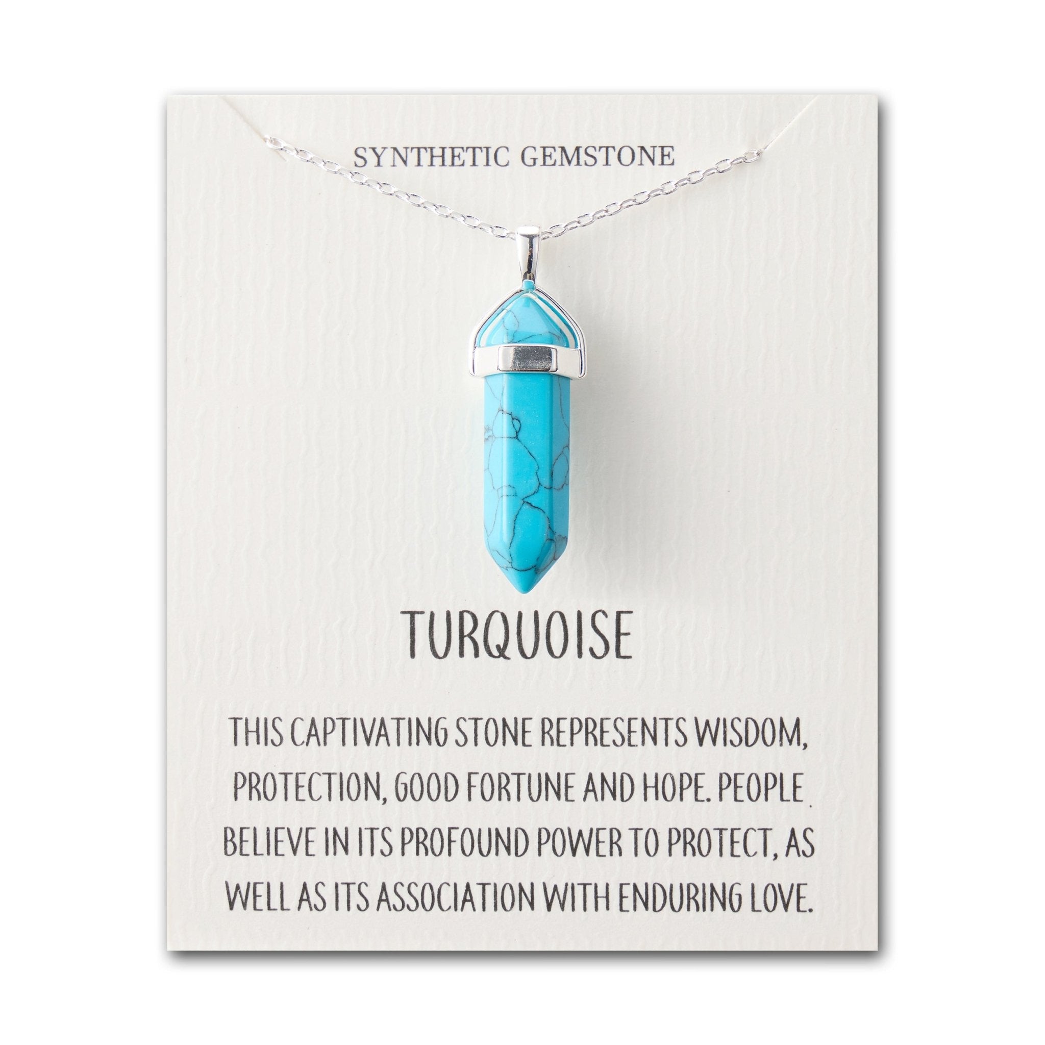 Synthetic Turquoise Gemstone Necklace with Quote Card - Philip Jones Jewellery