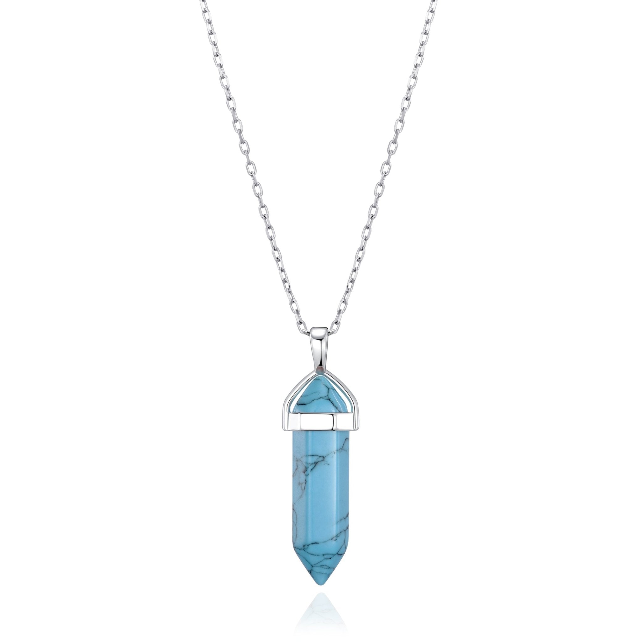 Synthetic Turquoise Genuine Gemstone Necklace - Philip Jones Jewellery