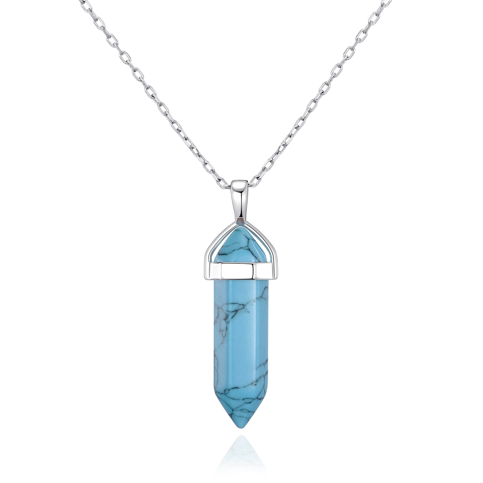 Synthetic Turquoise Genuine Gemstone Necklace - Philip Jones Jewellery