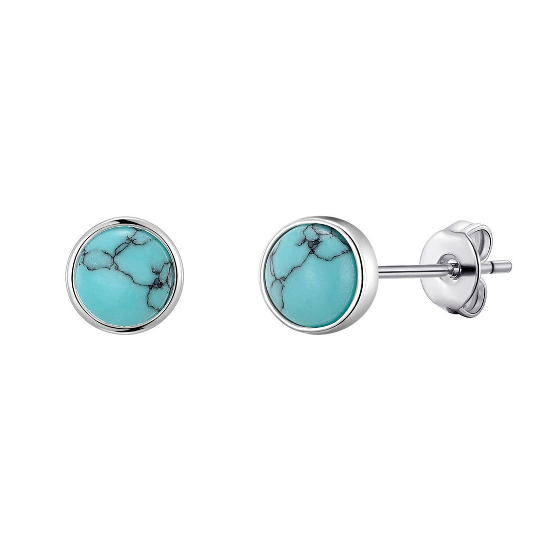 Synthetic Turquoise Stud Earrings - Philip Jones Jewellery