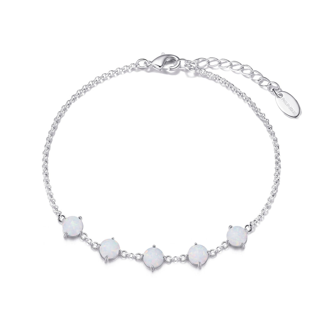 Synthetic White Opal Gemstone Bracelet with Quote Card - Philip Jones Jewellery