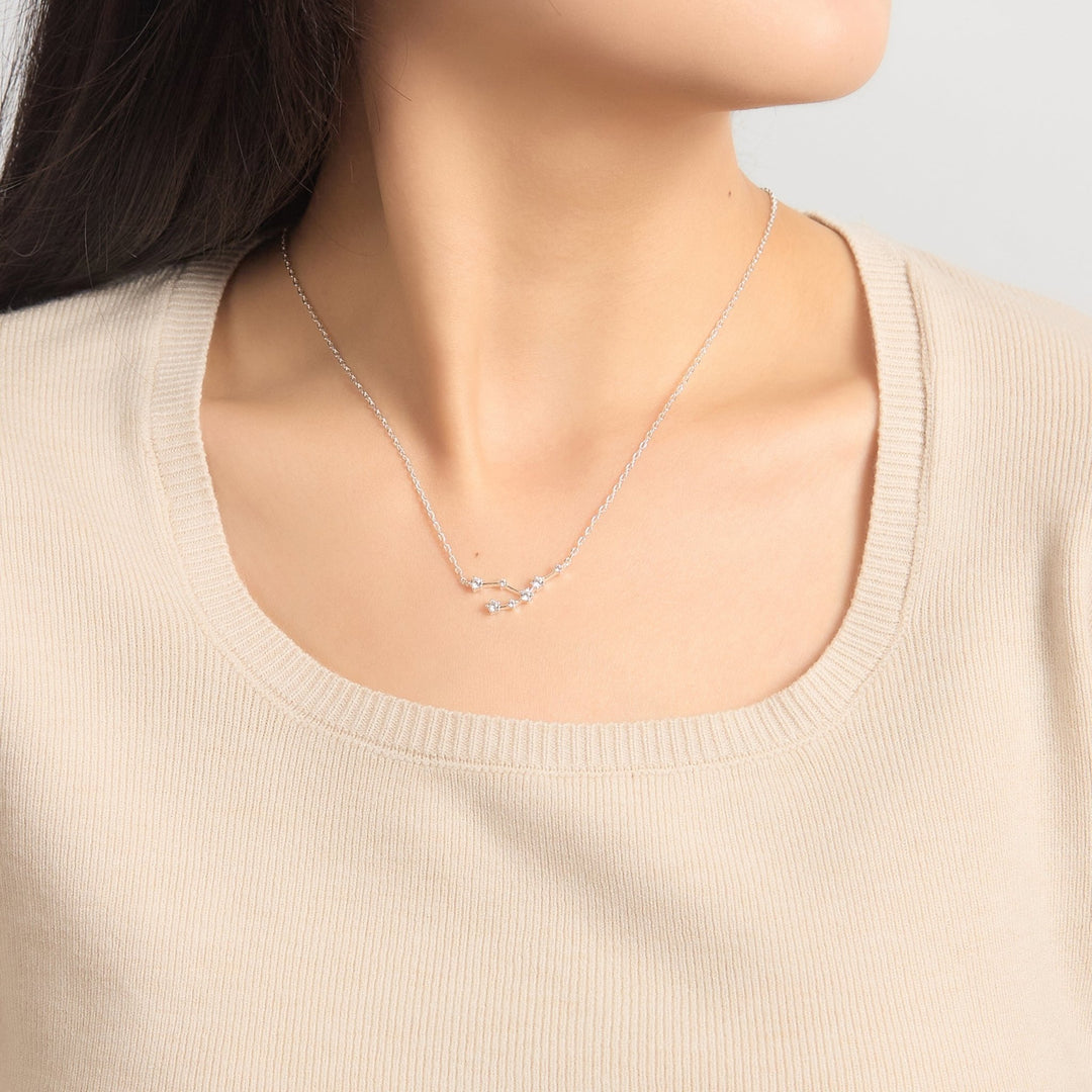 Taurus Star Sign Zodiac Constellation Necklace with Zircondia® Crystals - Philip Jones Jewellery