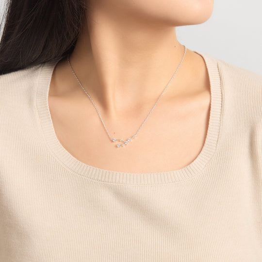 Taurus Star Sign Zodiac Constellation Necklace with Zircondia® Crystals - Philip Jones Jewellery