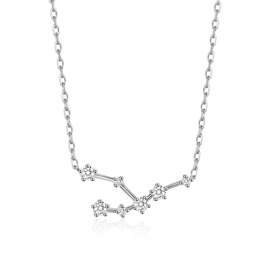 Taurus Star Sign Zodiac Constellation Necklace with Zircondia® Crystals - Philip Jones Jewellery