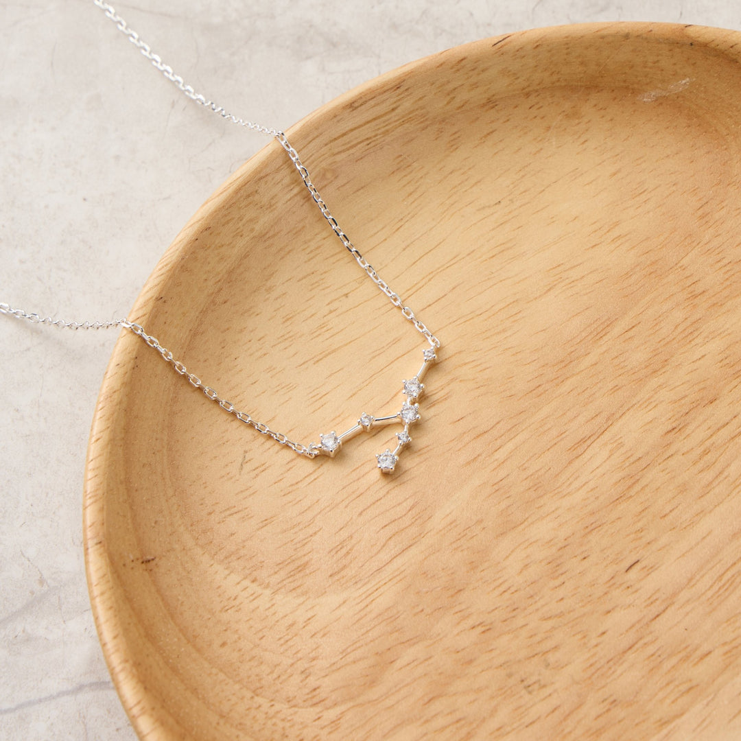 Taurus Star Sign Zodiac Constellation Necklace with Zircondia® Crystals - Philip Jones Jewellery