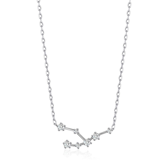 Taurus Star Sign Zodiac Constellation Necklace with Zircondia® Crystals - Philip Jones Jewellery