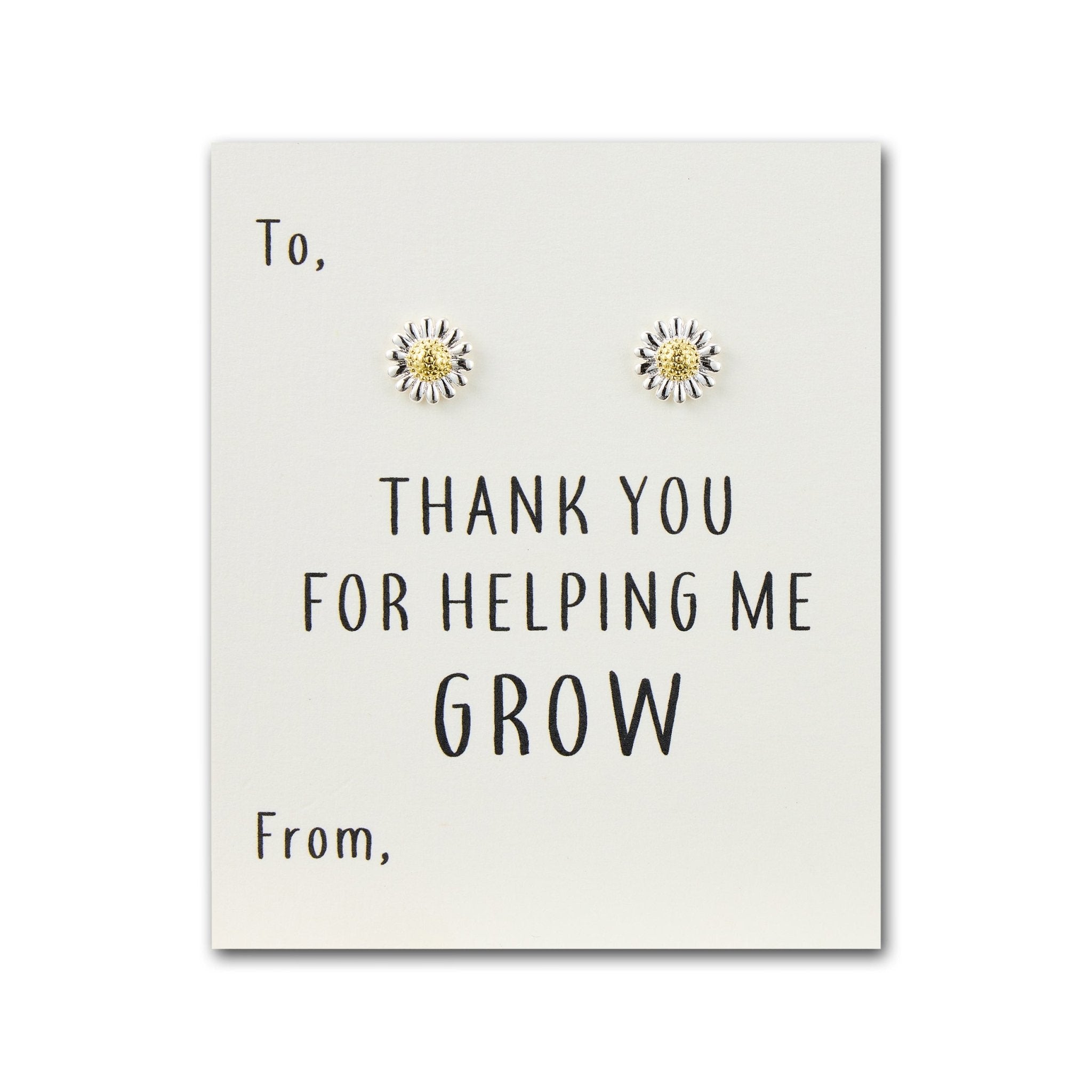 Thank You for Helping Me Grow Daisy Earrings - Philip Jones Jewellery