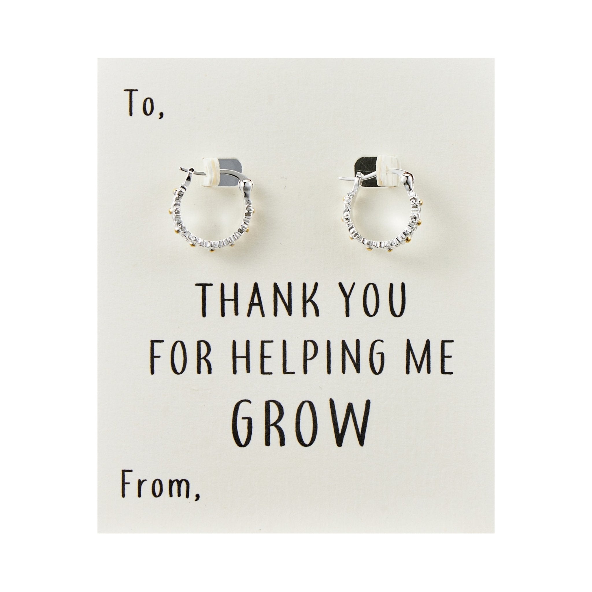 Thank You For Helping Me Grow Daisy Hoop Earrings - Philip Jones Jewellery