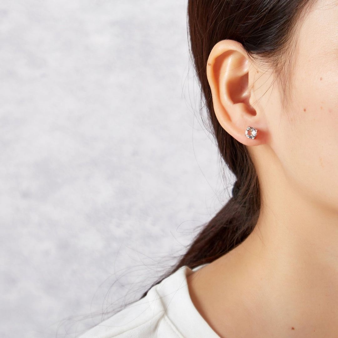 Three Pack of Rose Gold Plated 4mm, 5mm & 6mm Earrings Created with Zircondia® Crystals - Philip Jones Jewellery