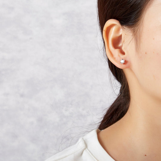 Three Pack of Rose Gold Plated 4mm, 5mm & 6mm Earrings Created with Zircondia® Crystals - Philip Jones Jewellery