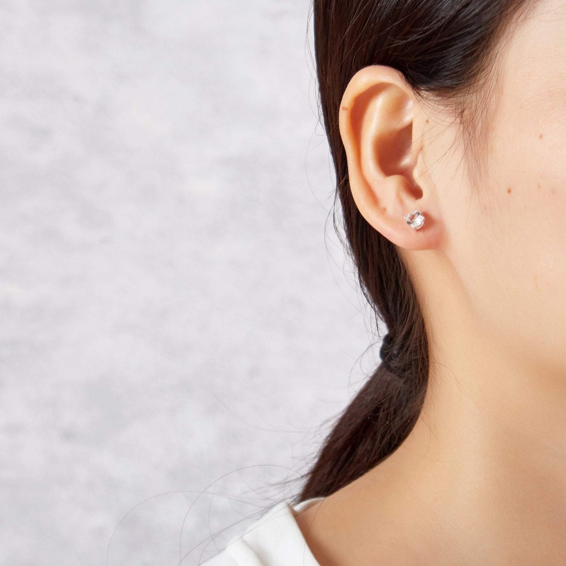 Three-Pack Silver Plated Stud Earrings With Zircondia Crystals - 4mm, 5mm, 6mm Sizes | Gift Box Included