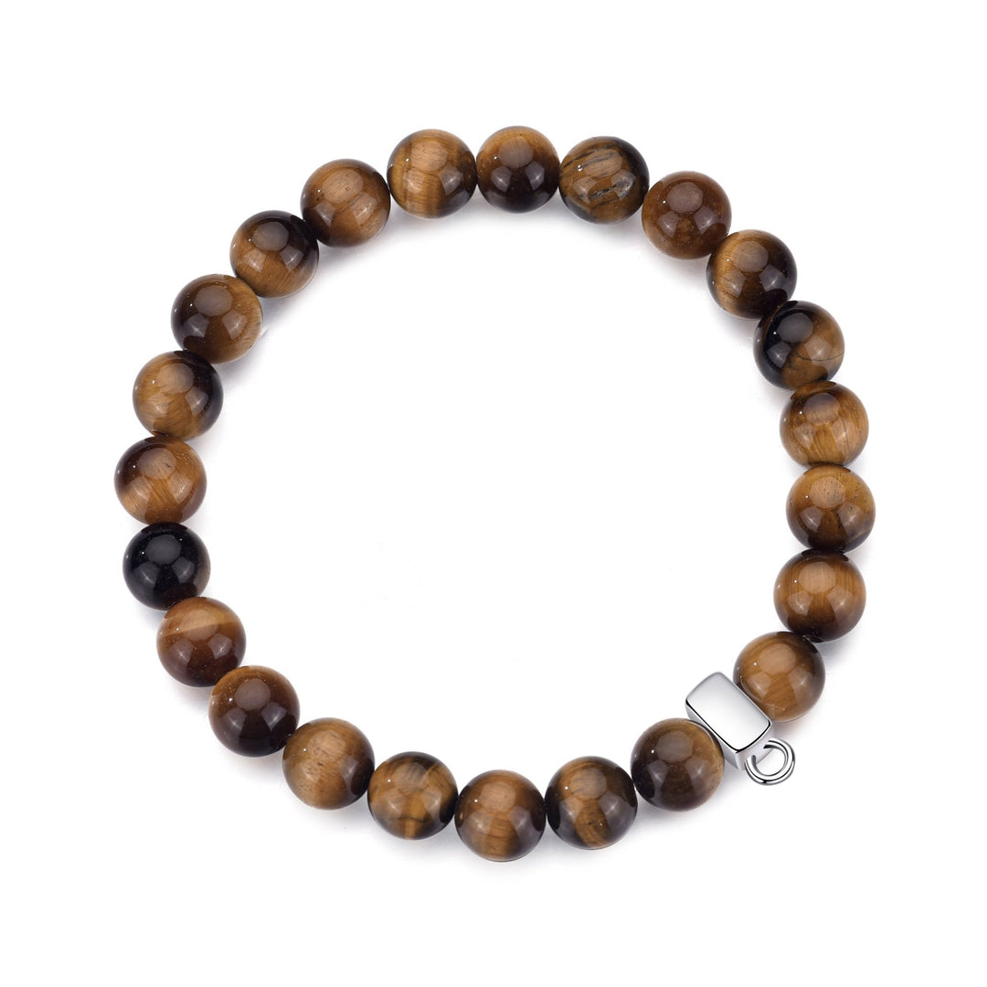 Tiger's Eye Gemstone Charm Stretch Bracelet - Philip Jones Jewellery