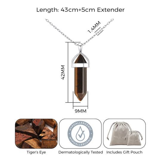 Tiger's Eye Genuine Gemstone Necklace - Philip Jones Jewellery