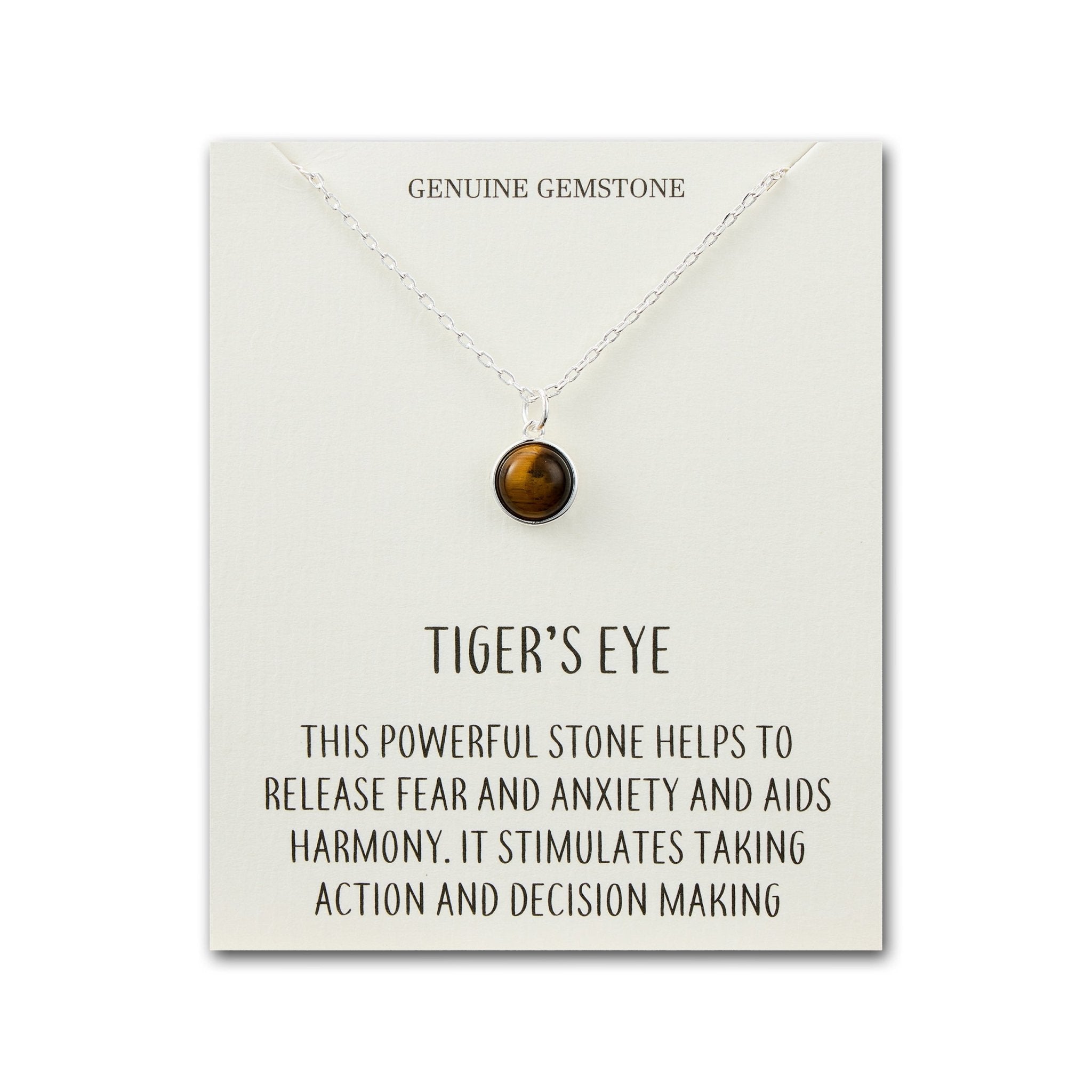 Tiger's Eye Necklace with Quote Card - Philip Jones Jewellery