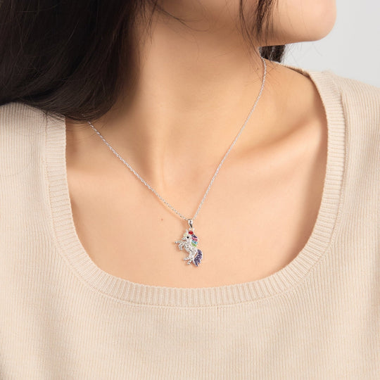 Unicorn Necklace with Zircondia® Crystals - Philip Jones Jewellery