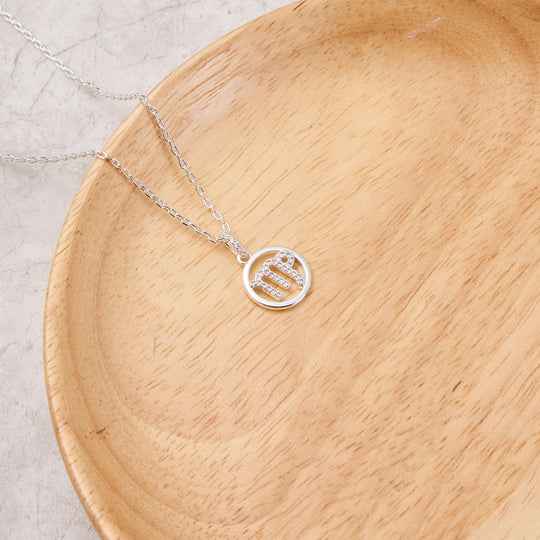 Virgo Star Sign Zodiac Necklace and Quote Card with Zircondia® Crystals - Philip Jones Jewellery
