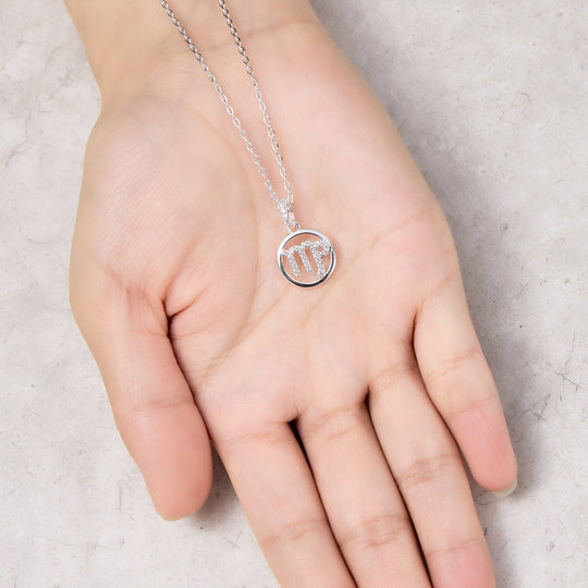 Virgo Star Sign Zodiac Necklace and Quote Card with Zircondia® Crystals - Philip Jones Jewellery