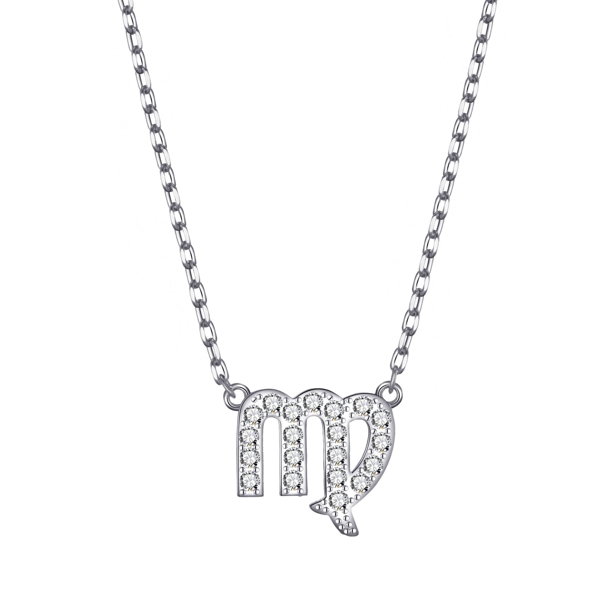 Virgo Zodiac Star Sign Necklace Created with Zircondia® Crystals - Philip Jones Jewellery