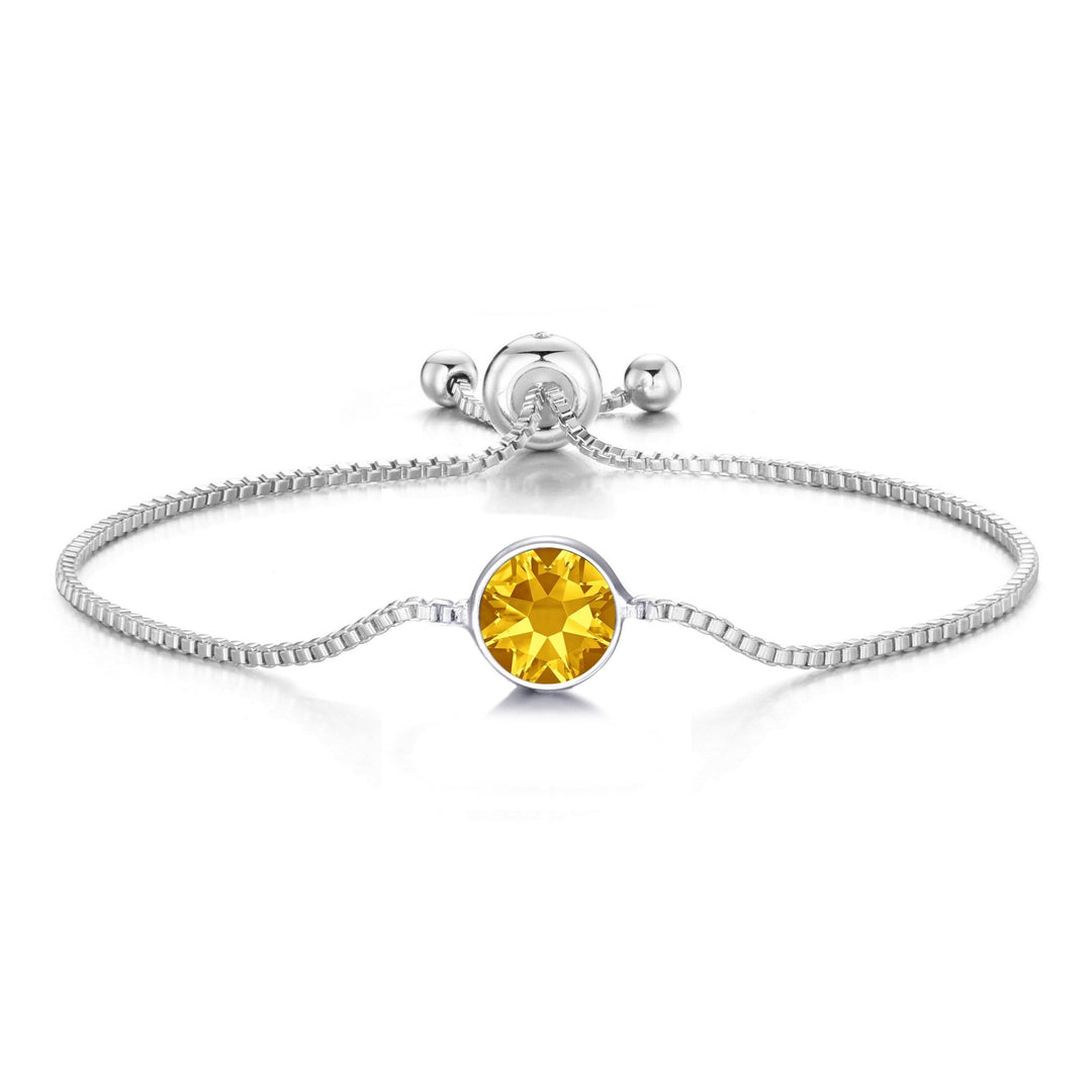 Yellow Crystal Bracelet Created with Zircondia® Crystals - Philip Jones Jewellery