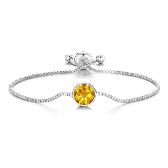 Yellow Crystal Bracelet Created with Zircondia® Crystals - Philip Jones Jewellery