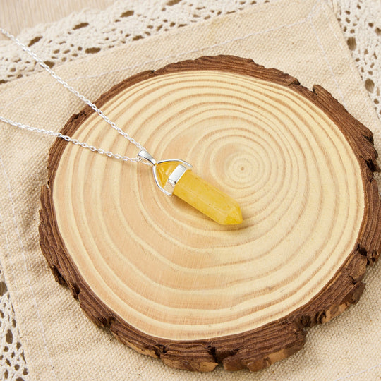 Yellow Quartz Genuine Gemstone Necklace - Philip Jones Jewellery