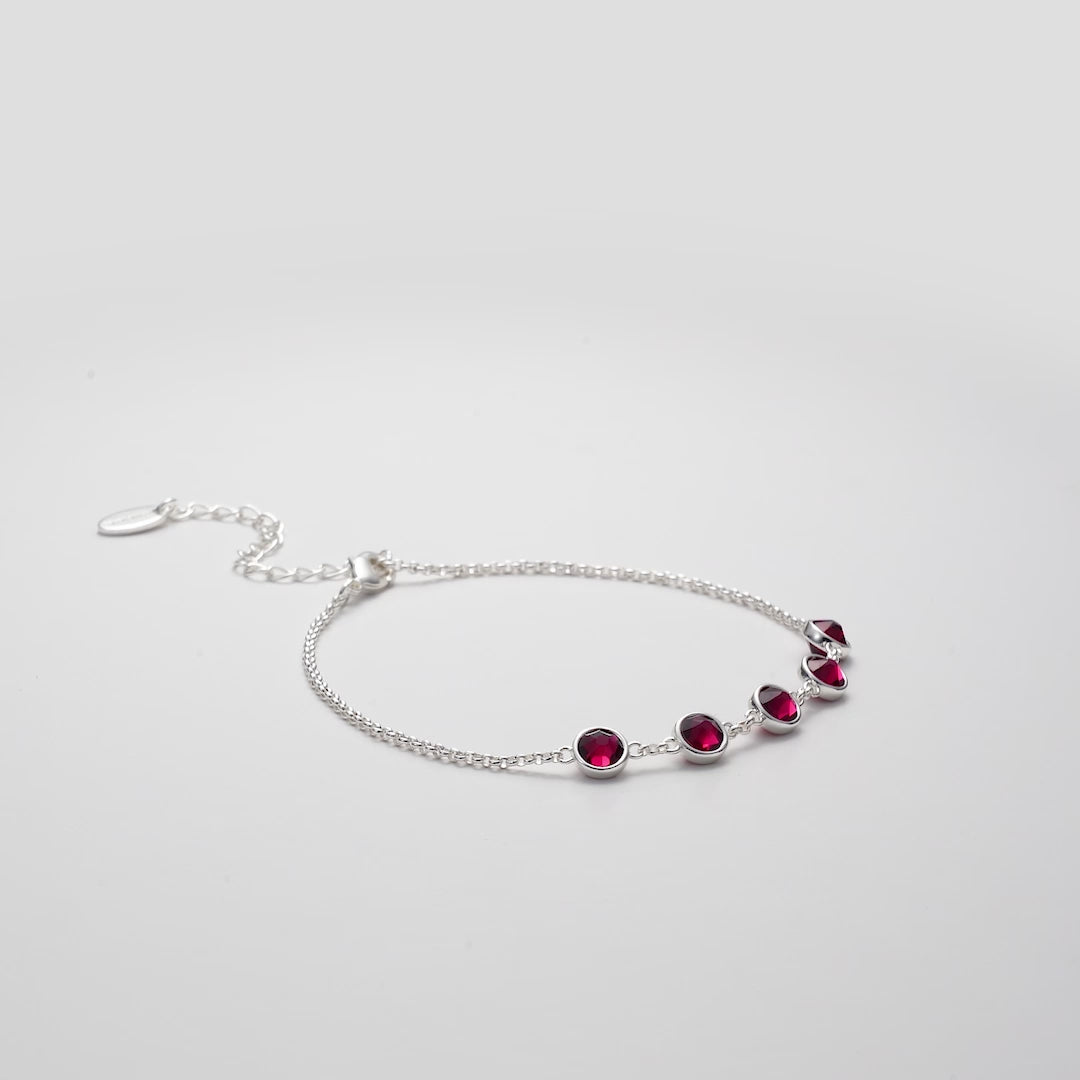 July Birthstone Bracelet Created with Ruby Zircondia® Crystals Video