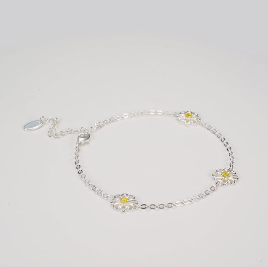 Crystal Daisy Anklet Created with Zircondia® Crystals Video