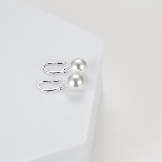Sterling Silver White Pearl Drop Earrings Video