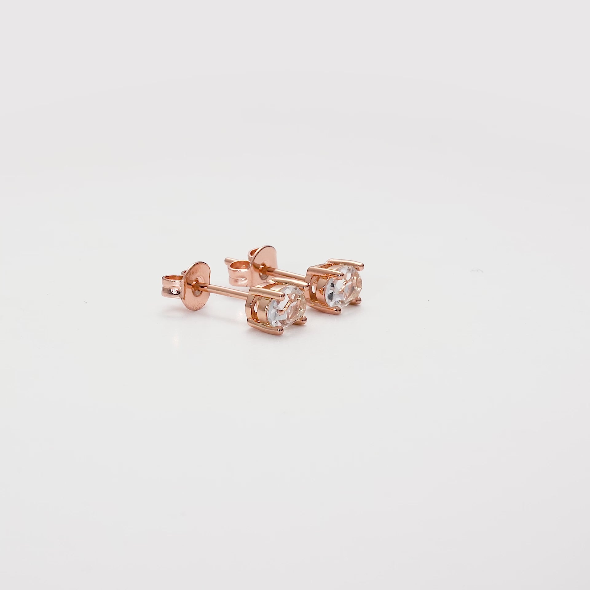 Rose Gold Plated Oval Earrings Created with Zircondia® Crystals Video