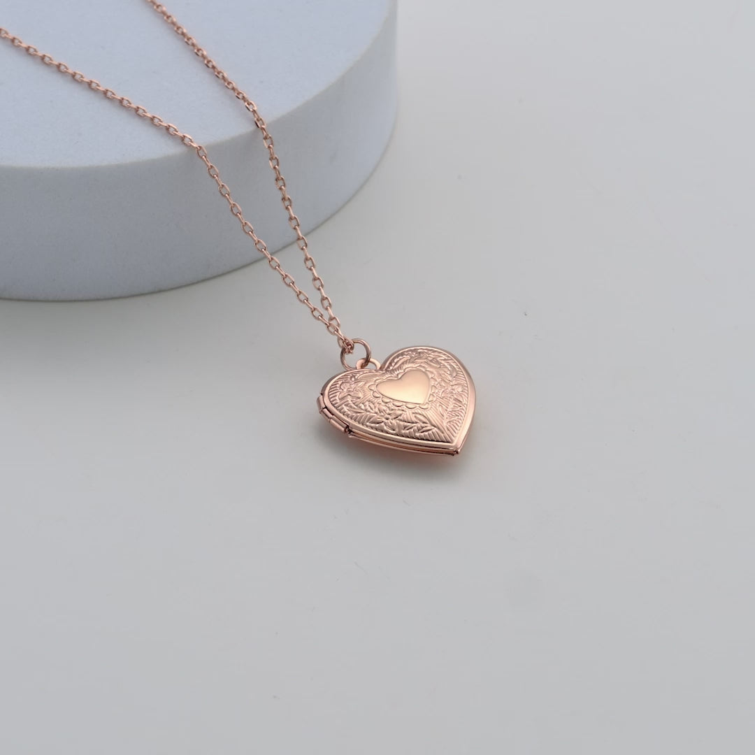 Rose Gold Plated Heart Locket Video