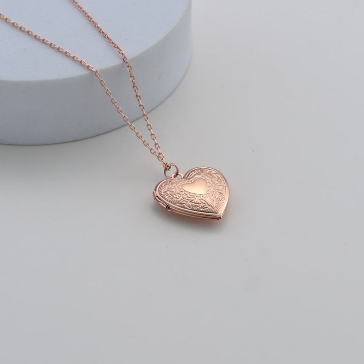 Rose Gold hot Locket w/ Heart Plate and Stardust