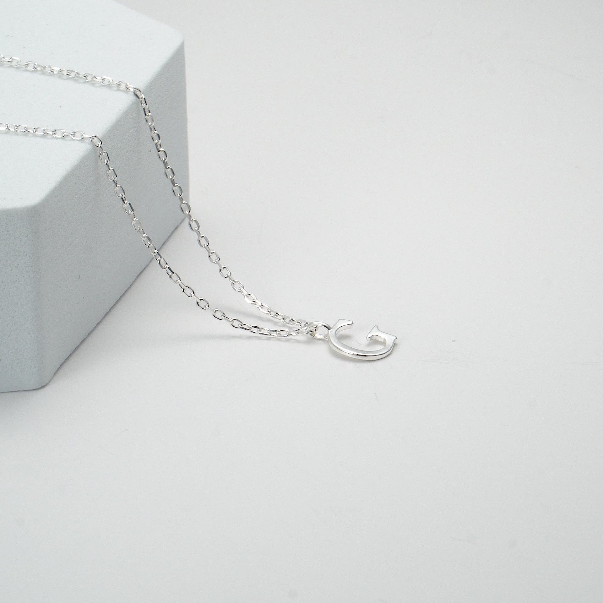 Sterling Silver Initial G Necklace Video