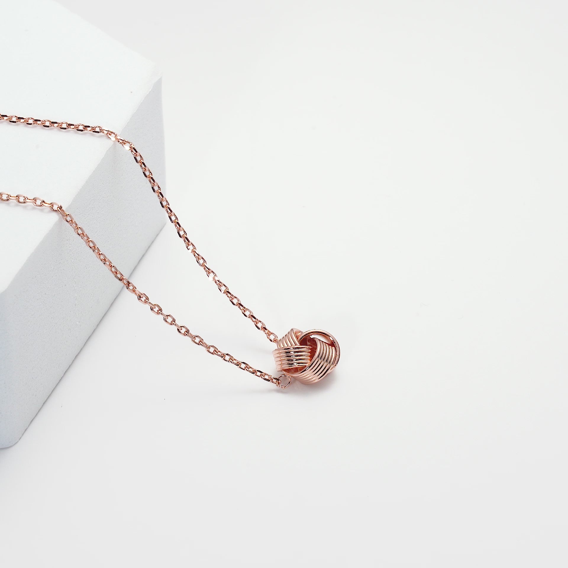 Rose Gold Plated Love Knot Necklace Video