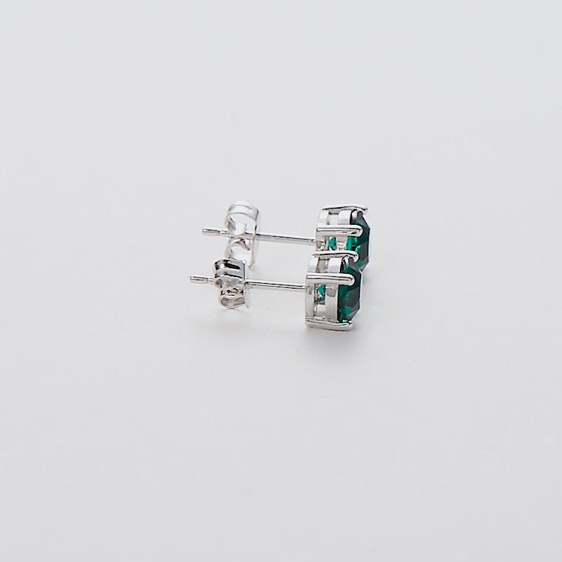 Green Stud Earrings Created with Zircondia® Crystals Video
