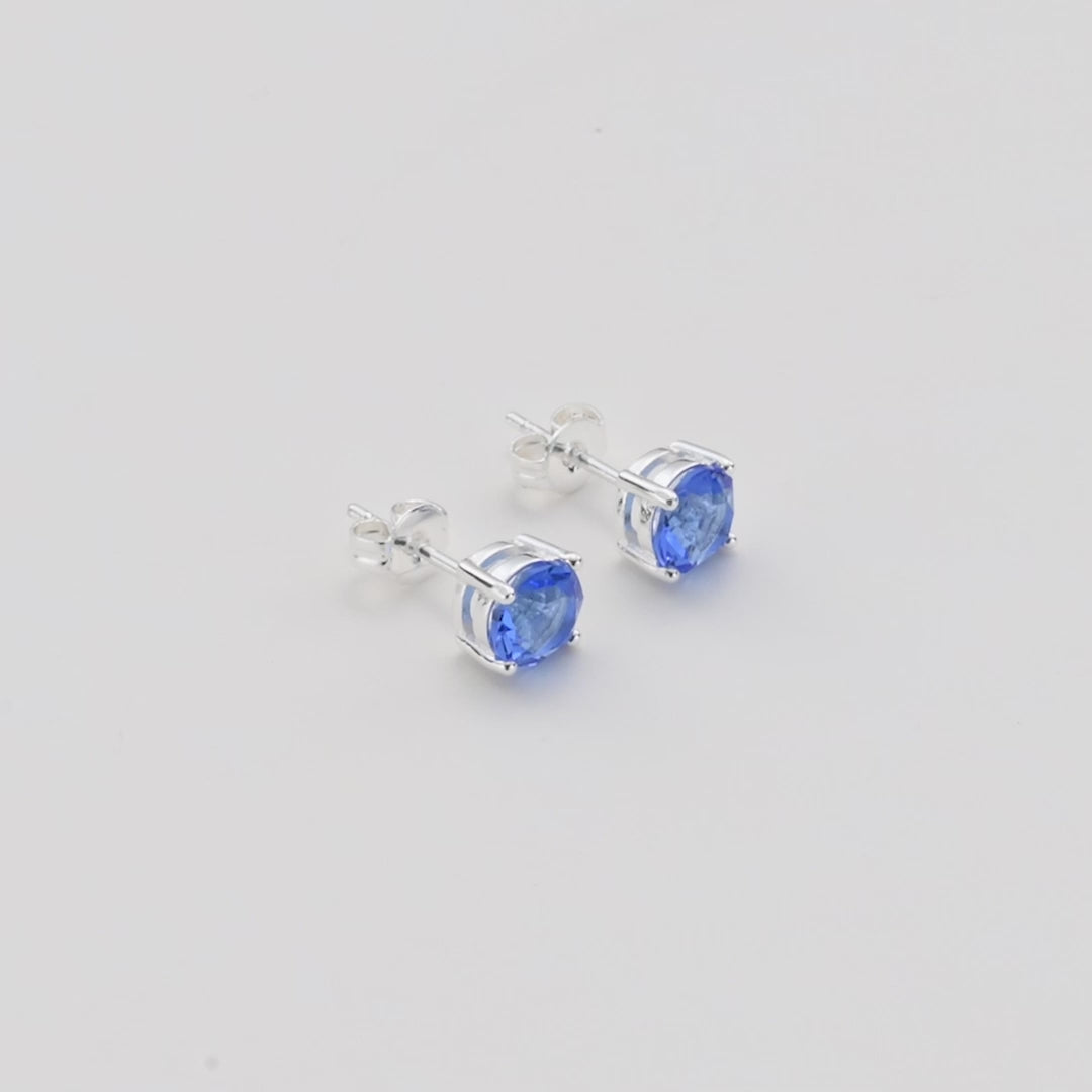 September (Sapphire) Birthstone Earrings Created with Zircondia® Crystals Video