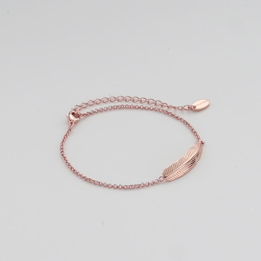Rose Gold Plated Feather Bracelet Video